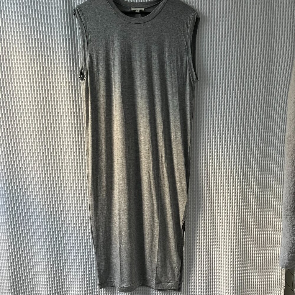 Silence + Noise XS dress NWOT gray column with back cutout and side slit sexy
